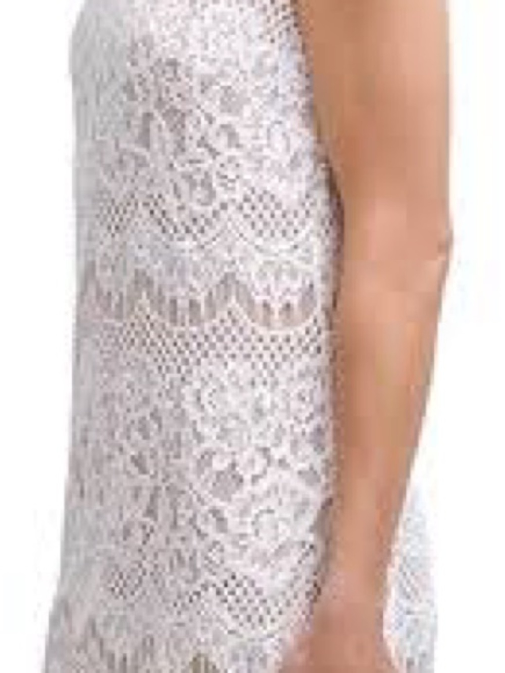Jessica Howard off white/cream Lace Slip Dress with Scalloped Overlay